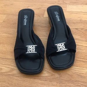 Brighton Black Wedge Heels